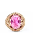 Originálny produkt Vintage 14k s ružovým zlatým ametystovým krúžkom vintage unikátny VRC003R